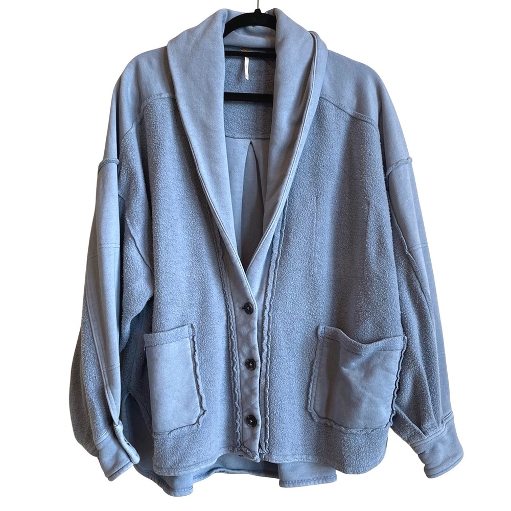 NEW! FREE PEOPLE Jordan slouchy jacket XS oversized shacket inverse Larkspur